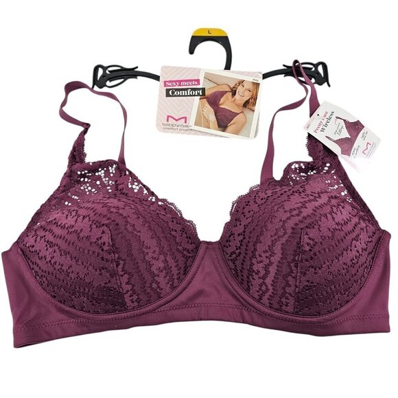 Maidenform Women's Comfort Crush Pretty Lace Lightly Lined Wireless Bra - NWT - Picture 2 of 16